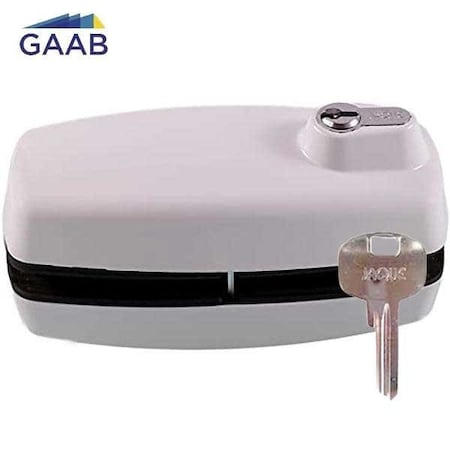 Gaab TEMPERED GLASS DOOR LOCK - ORDINARY KEY WHITE GAB-T180-09